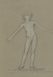 Estudio para la Juventud Alada (El Año Nuevo) de Elihu Vedder