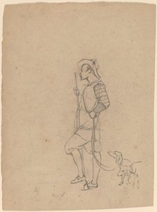 Estudio de cazador con perros