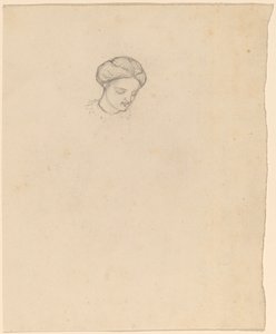 Estudio de la cabeza de una niña de Elihu Vedder