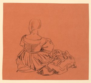 Estudio de una mujer sentada con disfraz de Elihu Vedder