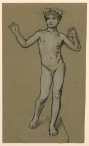 Estudio de figura para un diseño de fuente de Elihu Vedder