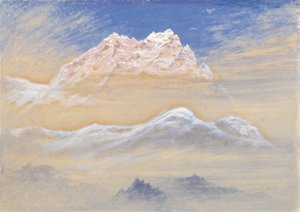 Vista de la montaña: Porción de la cadena de los Alpes de Terglon vista desde cerca de Rudmannsdorf, Italia. de Elijah Walton