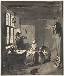 Interior con escena familiar de Elisabeth Alida Haanen
