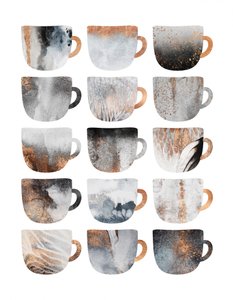 Tazas abstractas metalizadas