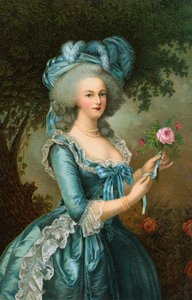 Retrato de María Antonieta con una rosa de Elisabeth Louise (after) Vigee Lebrun