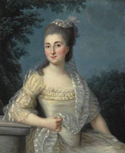 Retrato de una joven vestida de blanco, de medio cuerpo