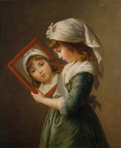 Julie Le Brun 1780-1819 mirando en un espejo, 1787