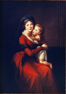 Retrato de la princesa Alexandra Petrovna Galitzine (Golitsyna o Galitzyne) nee Protassov (1774-1842) con su hijo. Pintura de Elisabeth Vigee-Lebrun (Vigee Lebrun) (1755-1842), óleo sobre lienzo de Elisabeth Louise Vigee Lebrun