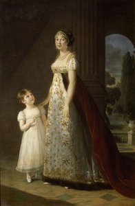 Retrato de Carolina Bonaparte 1782-1839, Reina de Nápoles y Sicilia, con su hija, Letizia, 1807 de Elisabeth Louise Vigee Lebrun