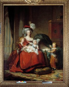 Retratos de María Antonieta de Lorena Habsburgo (1755-1793) reina de Francia y sus hijos
