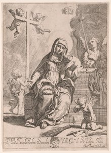 Virgen de los Dolores con símbolos de la Pasión de Elisabetta Sirani