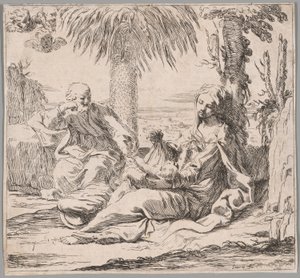 El resto de la huida a Egipto de Elisabetta Sirani