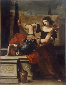 Timocleia mata al capitán tracio, por Elisabetta Sirani de Elisabetta Sirani