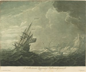 Escena de Embarque de la Colección de Lawrence Fashion de Elisha Kirkall after Willem van de Velde the Younger