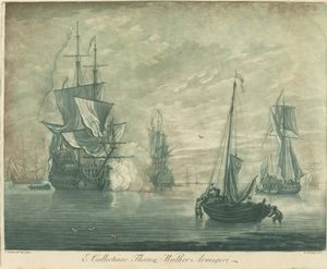 Escena de Envío de la Colección de Thomas Walker de Elisha Kirkall after Willem van de Velde the Younger
