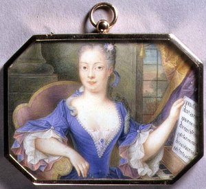 Retrato en Miniatura de Augusta, Princesa de Gales de Elizabeth (attr. to) Ziesenis