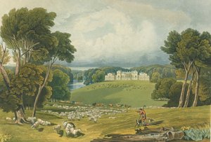 Vista de Holkham Hall, Norfolk, grabado por Robert Havell, 1818 de Elizabeth Blackwell