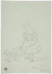 Niña con caballo de juguete en Langham House de Elizabeth Murray