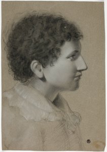 Perfil de joven con cabello rizado de Elizabeth Murray