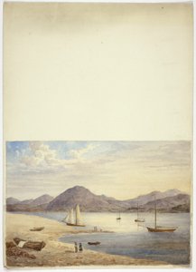 Vista del puerto con cuatro veleros