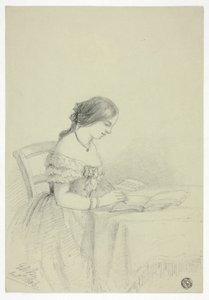Mujer pintando con acuarela (posiblemente un autorretrato) de Elizabeth Murray