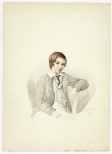 Joven apoyado en una silla de Elizabeth Murray