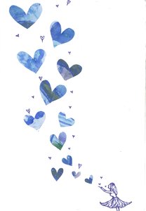 Soplando un beso, 2013 (acuarela y collage) de Elizabeth Rider