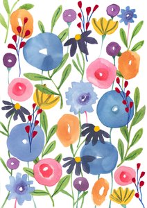 Flores boho, 2018 (acuarela) de Elizabeth Rider