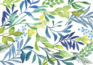 Foliage Medley, 2018 (acuarela) de Elizabeth Rider