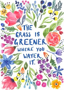 Greener Grass, 2018 (acuarela) de Elizabeth Rider