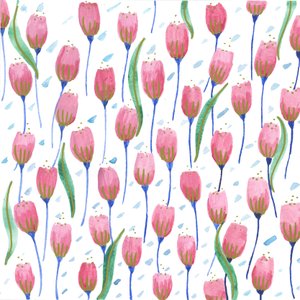 Tulipanes rosas, 2017 (acuarela)