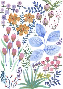 Flores de primavera, 2017 (acuarela) de Elizabeth Rider