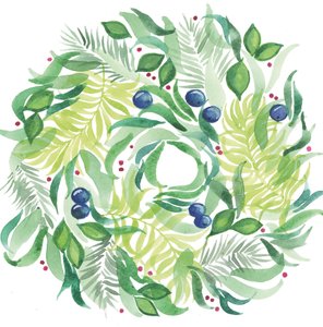 Corona de flores, 2017 (acuarela)