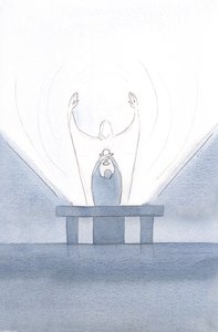 En la ofrenda, Cristo suplicó en nuestro nombre, con los brazos extendidos hacia el Padre., 2000 de Elizabeth Wang