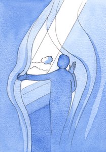 Con nuestras fervientes oraciones a Nuestra Señora Bendita, es como si apartáramos las hebras de oscuridad, para dejar que la luz del Cielo brille sobre los necesitados. de Elizabeth Wang