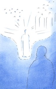 Con la oración, nos acercamos mucho a los Santos del Cielo, como si el suelo del cielo descendiera. Cada acto de fe nos lleva aún más cerca, 2002 de Elizabeth Wang