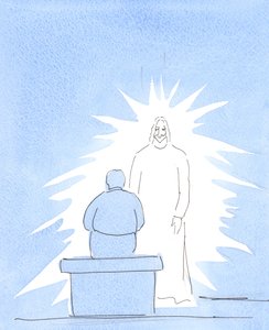 Cristo está corporalmente presente en el cielo, que está muy cerca de nosotros. Estamos en contacto con el cielo en nuestra oración. de Elizabeth Wang