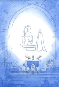 Cristo está entronizado sobre nosotros, en gloria, en nuestra Novena y Bendición, que es como una fiesta celestial. Nuestra madre María está alegremente cerca de Elizabeth Wang