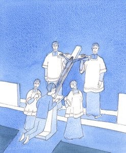 Cristo se conmueve hasta el corazón por cada signo de devoción hacia Él en Su Pasión, que soportó por amor a todos nosotros de Elizabeth Wang