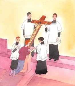 Cristo se conmueve profundamente por cada signo de devoción hacia Él en Su Pasión, que soportó por amor a todos nosotros de Elizabeth Wang