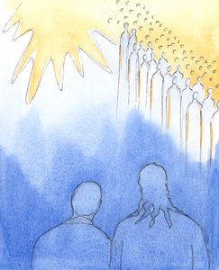 Cristo está con nosotros mientras honramos a sus santos. de Elizabeth Wang
