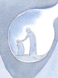 Cristo mi Señor esperó pacientemente hasta que el dolor disminuyó, 2000 de Elizabeth Wang