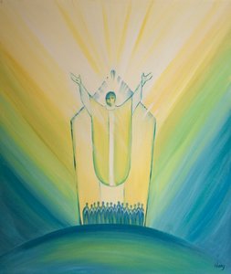 Cristo nuestro Sumo Sacerdote reza con nosotros y por nosotros en la Misa de Elizabeth Wang