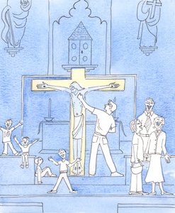 Cristo ve nuestro comportamiento en la iglesia: algunos malos comportamientos debido a la ignorancia, otros debido a la negligencia o la falta de amor por Él. de Elizabeth Wang