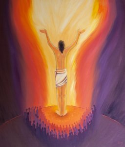 Cristo está entre nosotros en la Misa y ora por los pecadores ofreciendo Su Sacrificio único de Elizabeth Wang