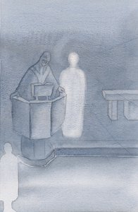 Cristo estaba al lado del sacerdote que leía el Santo Evangelio para todos nosotros, que era la propia palabra de Cristo de Elizabeth Wang