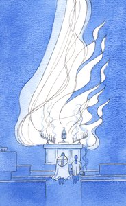 La Presencia Real de Cristo en el altar es tan gloriosa, que es como si un fuego de alabanza y gloria se elevara hacia el Padre de Elizabeth Wang