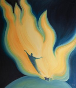 El amor de Cristo por el Padre es como fuego encontrando fuego, en el cual compartimos y somos purificados. de Elizabeth Wang