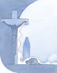 Me mostró la Cruz, erguida, Su Madre debajo de ella, y Su Sangre derramándose en abundancia, fluyendo sobre mí. de Elizabeth Wang
