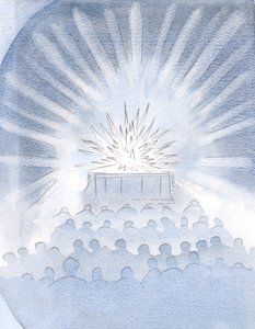 Vi el fuego blanco del sacrificio en el altar, y el resplandor y la gloria del verdadero Sacrificio de Cristo de Elizabeth Wang